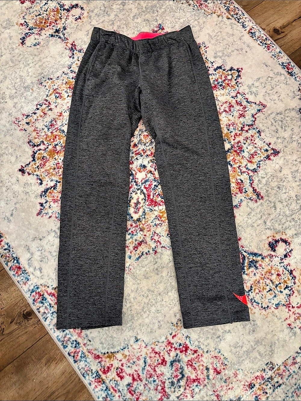 Nike Therma-FIT Fleece Training Pants Gray & Pink Medium